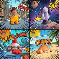 Nouvelle Arrivée Style Britannique Version Haute Animal en Peluche en Coton PP Super Doux avec Base Lestée en Forme de Bouée de Sauvetage Anti-Stress Été