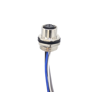 M12 5Pin Plug Câble Femelle Connecteur Circulaire Étanche Soudure PCB <span class=keywords><strong>Jack</strong></span> Angle Droit Panneau Montage Connecteur - Product Image 1