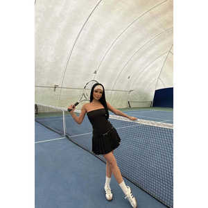 <b>Black</b> Pleated Strapless <b>Club</b> <b>Dress</b> - Product Image 1