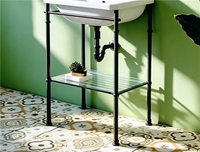 Pieds de meubles de salle de bain noir mat, bases de table de salle d'eau, support de console de jardin en acier inoxydable 304, résistant à l'eau et à la rouille, pieds personnalisés