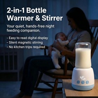 Pemanas Botol Bayi Portabel Multifungsi Nirkabel Pemanas Susu Elektrik Pengaduk Formula Otomatis untuk Rumah, Perjalanan Luar Ruangan, dan Pemberian Makan Bayi