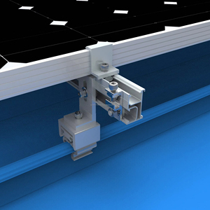 Klip-Lok Soporte solar de alta rigidez Sistema de montaje en tierra de aluminio sin penetración Panel solar anodizado Soporte de techo de metal - Product Image 2