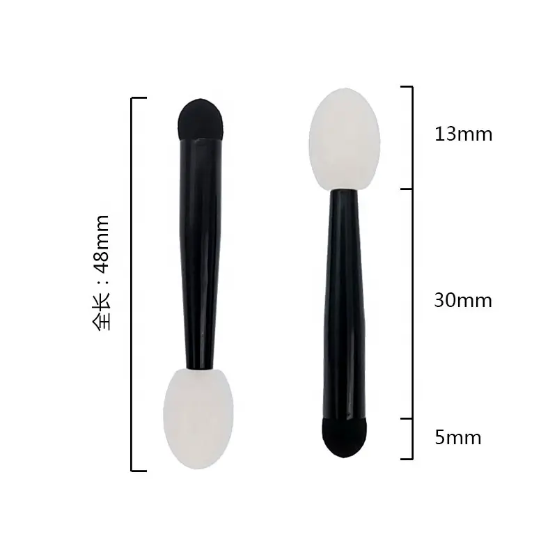 Wholesale Black Double Ended Eye Shadow Brush with Sponge Head Silicone Eyeshadow Applicators