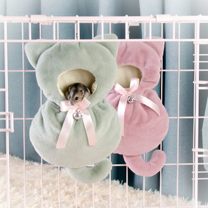 소동물 둥지 고양이 모양 해먹 따뜻한 침대집 (햄스터, 슈가글라이더, 기니피그용) 면 소재 단색 패턴 - Product Image 5