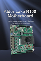 Carte mère BKHD NAS Mini ITX N100 avec 4*2.5G Lan 6 * SATA3.0 2 * M.2 DDR5 pour routeur souple serveur prise de stockage de données 17x17CM