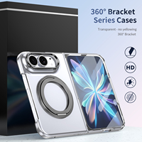 Étui transparent HD pour iPhone Duo - 360 °   Support pivotant, aimant puissant pour chargeur Qi, design résistant aux rayures et aux chutes