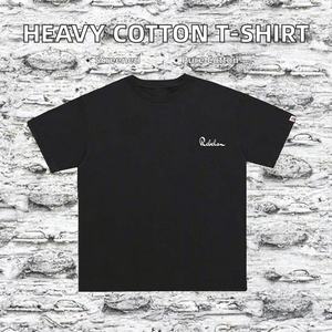 100% Cotton Heavy <b>Weight</b> Loose Casual <b>Blank</b> ODM T-Shirt High-End Embroidery Silk Screen Printing Solid Pattern Short Sleeve - Product Image 2