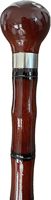 Canne en bois bâton de marche pointe en caoutchouc hommes femmes ergonomique à la mode rouge foncé bambou bâton de marche en bois