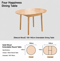 Table à manger extensible en bois massif, table ovale convertible moderne et pliable, table à dîner multifonctionnelle pour petit appartement