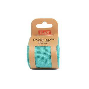 Nastro di lino Ilan Cinta 6cm X 2m Blu Lago per artigianato e decorazioni - Product Image 2