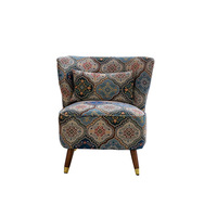 Fauteuil en bois massif de style américain rétro de luxe - Fauteuil personnalisable pour salon, chambre à coucher, salle de séjour, pour la maison et les hôtels