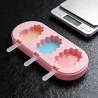 Moule à glaces en silicone de qualité alimentaire à 3 cavités pour la fabrication de bâtonnets glacés DIY, vente en gros