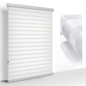 Stores zébrés modernes pour le salon Portes coulissantes et grandes fenêtres Filtre de lumière personnalisé avec bandes transparentes et opaques - Product Image 1