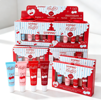 Ensemble de gloss à lèvres magique SIYIPING Cherry, 4 couleurs, gloss à lèvres liquide hydratant, boîte cadeau mignonne pour la vente en gros