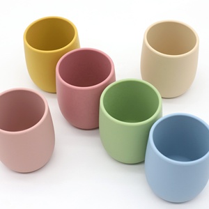 Tasse d'apprentissage en silicone de qualité alimentaire pour bébé, résistante aux chutes et aux hautes températures, pour aliments complémentaires, vente en gros - Product Image 3
