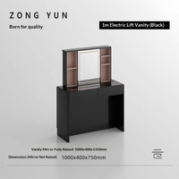 Miroir de maquillage multifonctionnel en bois de style italien, réglable en hauteur, sensation luxueuse haut de gamme, intelligent et électrique pour chambre à coucher