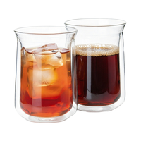 Tasse en verre à double paroi créative à ouverture unique, tasse à café latte américaine en verre borosilicate haute résistance, tasse de partage