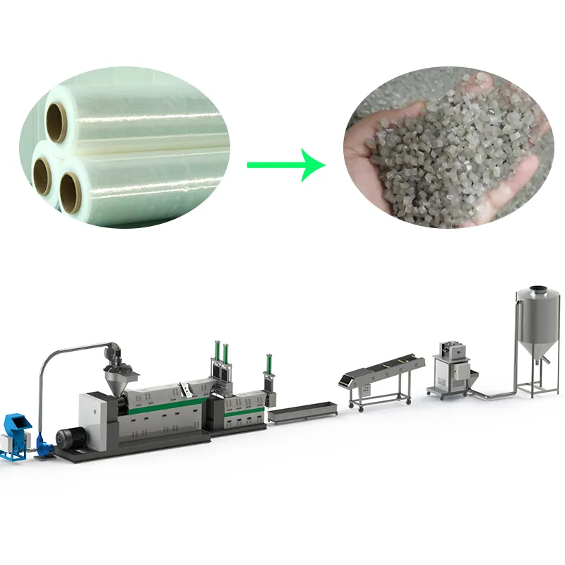 Lvhua Double Screw Waste PP PE PVC ABS Film Hard Plastic Resin Scrap Pelletizer Granulator Recycling Pelletizing Line Machine