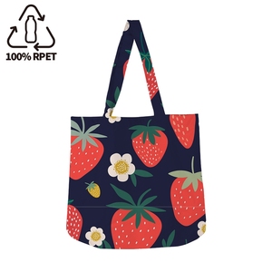 Wholesale Reusable Sublimation Plain Fruit Pattern Printing Shopping Recycled Plastic Tote Bag