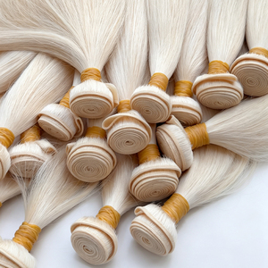 Wholesale 613 Straight Blonde Virgin <b>Human</b> Hair Bundles Brazilian Remy Hair Weave Extensions 10-32 Inch Soft Blonde Hair Bundles - Product Image 4
