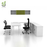 Table de direction IULTRA Luxury Boss, bureau de direction en chêne MDF MFC, meubles de bureau pour PDG sculptés simples et modernes