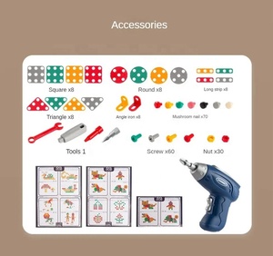 Hot bán bé sửa chữa hộp công cụ câu đố lắp ráp và tháo gỡ khoan đồ chơi trẻ em của <span class=keywords><strong>DIY</strong></span> vít câu đố đồ chơi tương tác đồ chơi - Product Image 6