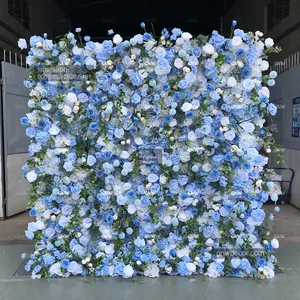 GNW 공장 세일 롤 꽃 벽 믹스 컬러 인공 꽃 로맨틱 웨딩 장식 꽃 벽