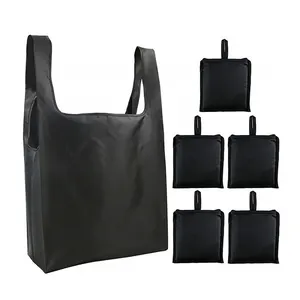 Bolsas de compras personalizadas Logo impreso Bolsa de supermercado reutilizable lavable Bolsas de compras grandes plegables