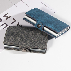 Porte-cartes de crédit en cuir PU de qualité supérieure gravé au laser personnalisé avec protection RFID pour hommes, 4-6 cartes - Product Image 4