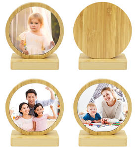 Cadres photo en bambou à sublimation avec base magnétique, inserts en aluminium vierges de différentes formes, en stock actuel - Product Image 5