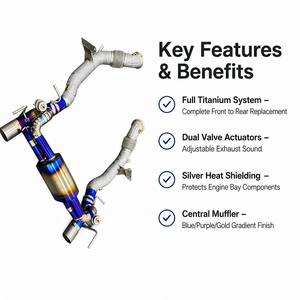 Maßgefertigte Titan-Hochleistungsauspuffanlage für Ferrari 488 3.9L V8 Komplettes System mit Downpipe Doppelventil Zentraler Schalldämpfer - Product Image 3