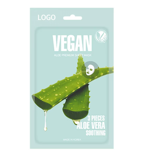 แผ่นมาส์กหน้าว่านหางจระเข้วีแกนสำหรับผู้หญิง บำรุงผิวชุ่มชื้น ฟื้นฟู บำรุงผิวให้เรียบเนียน ผ่อนคลาย สงบ ผลิตภัณฑ์ความงามสไตล์เกาหลี ODM OEM - Product Image 2