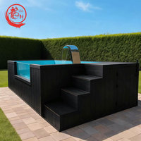 Günstiger UV-geschützter Fun-Space-Resort Integrierter Holz-Kunststoff-Terrassenpool Kleiner Tauchpool Einfach Aufzubauender Container-Schwimmpool