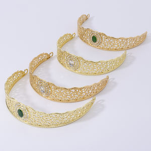 2025 Vintage plaqué or en alliage de Zinc couronne luxe exquis nouvelle coiffure de mariage africain pour la mariée fiançailles mode élégante - Product Image 6