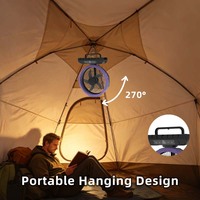 Ventilateur de table rechargeable portable de 10 pouces, 3 vitesses, 270° °   Oscillateur avec lumière LED, minuterie de 1 à 8 heures, sortie USB, entrée Type-C