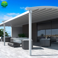 Auvent extérieur en aluminium double rétractable imperméable à l'eau PVC Pergola auvent rétractable Support mural ou support de plafond