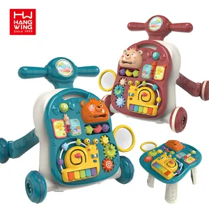 HW 6M + למידה מוקדמת פאזל למידה משחק שולחן תינוק צעצועי עגלת 3 ב 1 Multi-פונקצית פלסטיק מוסיקת תינוק הליכון