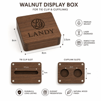 Boîte à boutons de manchette en bois écologique avec gravure personnalisée, étui de marque Landy pour cadeau de mariage, promotion pour les garçons d'honneur