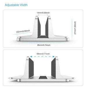 Supporto Verticale Regolabile in Alluminio IDock per Laptop, Compatibile con Tutti i MacBook, Surface, <span class=keywords><strong>Chromebook</strong></span> e Laptop da Gaming - Product Image 3