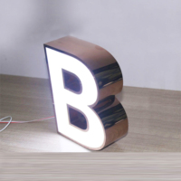 Letras de Canal LED RGB de Acero Inoxidable Comerciales para Exteriores Personalizadas, Letreros LED 3D con Iluminación Frontal, Duraderos, 50,000 Horas de Vida Útil, IPx6