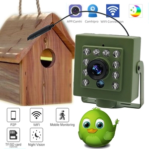 Caméra IP Wi-Fi verte pour nichoir d'oiseaux, audio 1920P 1080P, vision nocturne IR CUT, RTSP FTP, mini caméra IP pour observation des animaux domestiques et des oiseaux, objectif 2,8 mm, <span class=keywords><strong>Camhi</strong></span> - Product Image 4