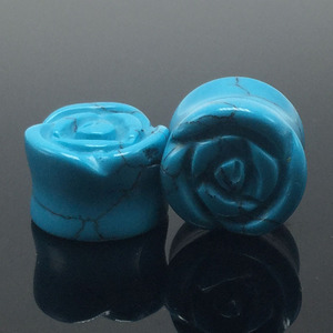 Bouchons d'oreille pour Double oreille avec pierres précieuses, 6mm, Rose, bleu, Turquoise, <span class=keywords><strong>Piercing</strong></span> du <span class=keywords><strong>corps</strong></span>, nouveauté, - Product Image 1