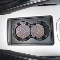 Posavasos ostentoso para coche, posavasos Universal de cristal con diamantes de imitación, posavasos antideslizante para bebidas