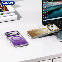 VAWI B004 Coque de téléphone de haute qualité antichoc en PC avec effet dégradé magnétique pour iPhone 13 14 15 16 17 Pro Max Design à points ondulés