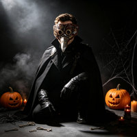 Masque demi-visage Steampunk de Médecin de la Peste, Masque bec d'oiseau vintage, Masque de cosplay gothique pour Halloween et accessoires de fête costumée