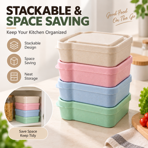 Food Grade Sandwich <b>Lunch</b> <b>Box</b> Portable Square Meal Container <b>Stackable</b> Lightweight Easy Clean for Office School - Product Image 5
