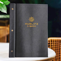 Buku Menu Restoran Kulit Mewah Logo Kustom A4, Penutup Menu Wine Bar, Folder Penyimpan Menu untuk Hotel, Penutup Menu Restoran