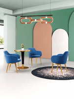 Ensemble de fauteuil lounge et table d'appoint moderne aux couleurs nordiques, avec design éco-responsable, pour hôtel, boutique, hall d'attente