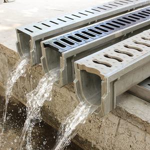 Offre Spéciale de drainage de type U canal de drainage en béton polymère fossés de drainage des eaux de pluie matériaux de construction gouttière avec grille - Product Image 1