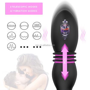 SacKnove erkek seks USB kablosuz uzaktan teleskopik sokmak silikon geri çekilebilir stimülatörü Anal vibratör prostat masaj cihazı - Product Image 2